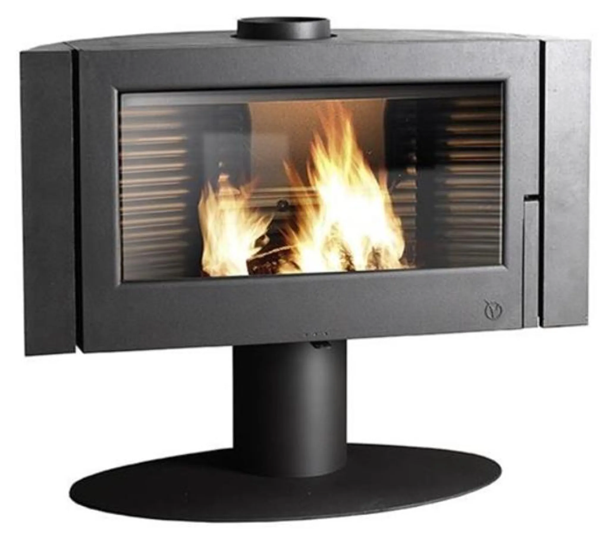8c2684240cfdcc30d61bfcabf4164082 Invicta Antaya Panorama Kaminofen 12 kW aus Gusseisen – Holzofen mit großer Sichtscheibe für effizientes Heizen – Image 1