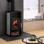 Justus Texas V 6 kW Stahl Schwarz/Keramik Grau – Eleganter Kaminofen mit Dauerbrandfunktion
